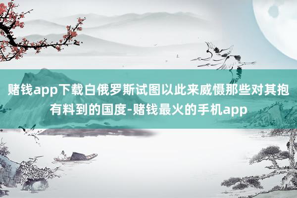 赌钱app下载白俄罗斯试图以此来威慑那些对其抱有料到的国度-赌钱最火的手机app