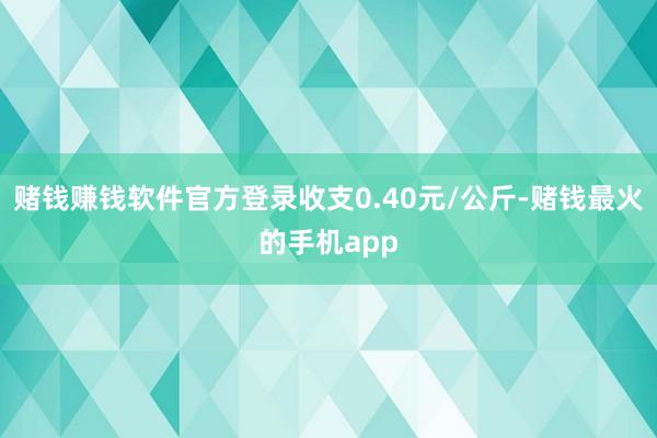 赌钱赚钱软件官方登录收支0.40元/公斤-赌钱最火的手机app