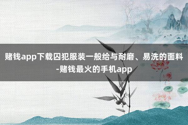 赌钱app下载囚犯服装一般给与耐磨、易洗的面料-赌钱最火的手机app