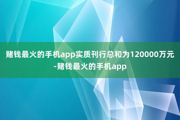 赌钱最火的手机app实质刊行总和为120000万元-赌钱最火的手机app