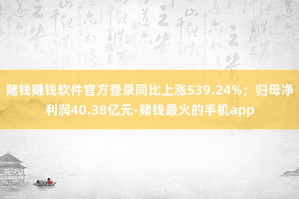 赌钱赚钱软件官方登录同比上涨539.24%;归母净利润40.38亿元-赌钱最火的手机app