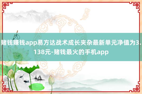 赌钱赚钱app易方达战术成长夹杂最新单元净值为3.138元-赌钱最火的手机app