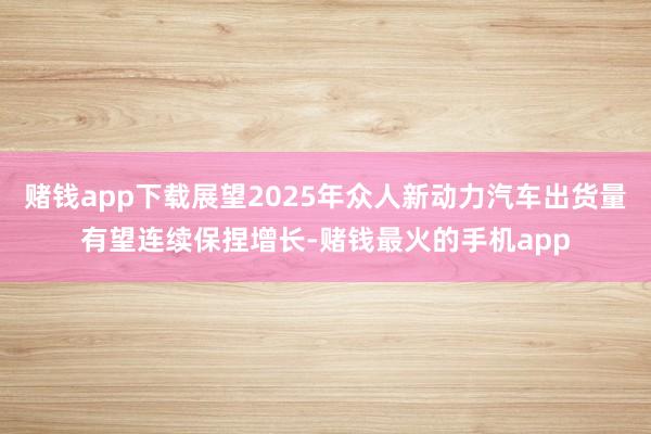 赌钱app下载展望2025年众人新动力汽车出货量有望连续保捏增长-赌钱最火的手机app